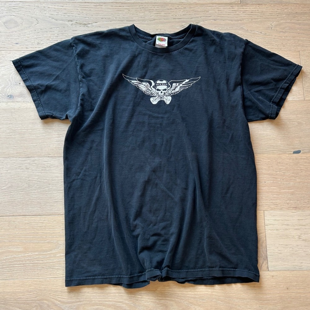 Vintage Dick Dale World Tour Graphic T Shirt Men XL Black Fruit of the Loom